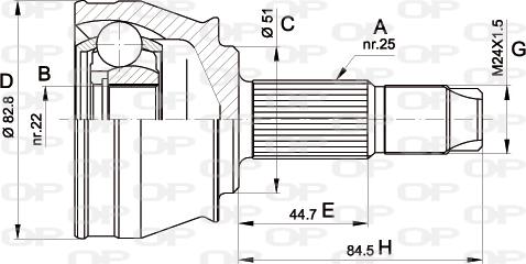 Open Parts CVJ5302.10 - Шарнірний комплект, ШРУС, приводний вал autozip.com.ua