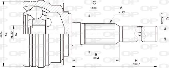 Open Parts CVJ5307.10 - Шарнірний комплект, ШРУС, приводний вал autozip.com.ua