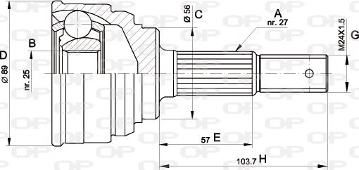 Open Parts CVJ5319.10 - Шарнірний комплект, ШРУС, приводний вал autozip.com.ua