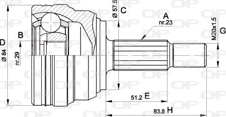 Open Parts CVJ5313.10 - Шарнірний комплект, ШРУС, приводний вал autozip.com.ua