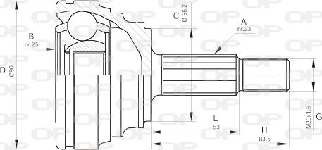 Open Parts CVJ5312.10 - Шарнірний комплект, ШРУС, приводний вал autozip.com.ua