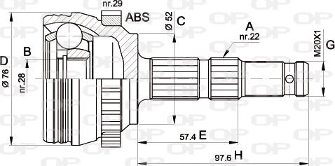 Open Parts CVJ5387.10 - Шарнірний комплект, ШРУС, приводний вал autozip.com.ua