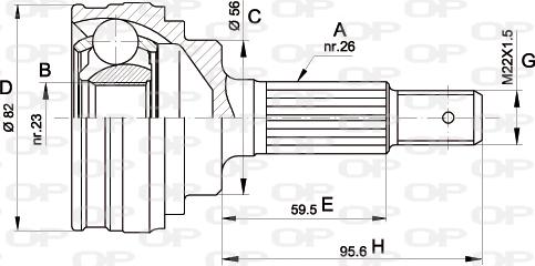 Open Parts CVJ5336.10 - Шарнірний комплект, ШРУС, приводний вал autozip.com.ua