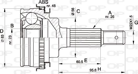 Open Parts CVJ5337.10 - Шарнірний комплект, ШРУС, приводний вал autozip.com.ua