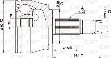 Open Parts CVJ5375.10 - Шарнірний комплект, ШРУС, приводний вал autozip.com.ua