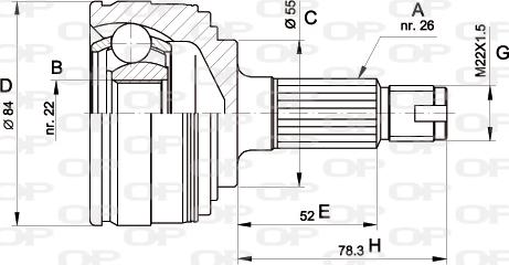 Open Parts CVJ5294.10 - Шарнірний комплект, ШРУС, приводний вал autozip.com.ua