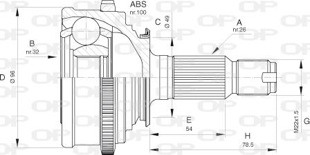 Open Parts CVJ5244.10 - Шарнірний комплект, ШРУС, приводний вал autozip.com.ua