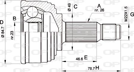 Open Parts CVJ5254.10 - Шарнірний комплект, ШРУС, приводний вал autozip.com.ua