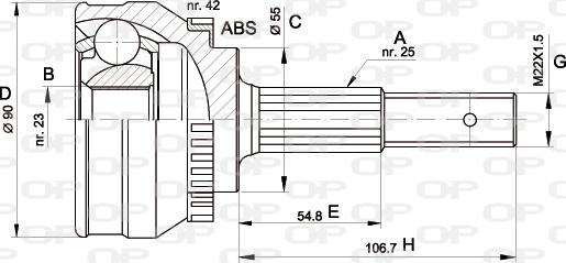 Open Parts CVJ5269.10 - Шарнірний комплект, ШРУС, приводний вал autozip.com.ua