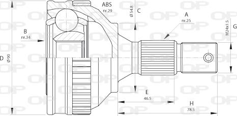 Open Parts CVJ5216.10 - Шарнірний комплект, ШРУС, приводний вал autozip.com.ua