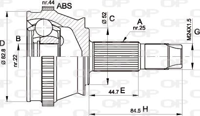 Open Parts CVJ5210.10 - Шарнірний комплект, ШРУС, приводний вал autozip.com.ua