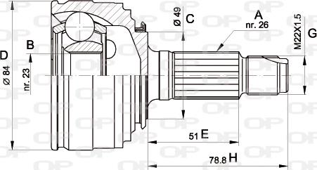 Open Parts CVJ5218.10 - Шарнірний комплект, ШРУС, приводний вал autozip.com.ua