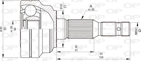 Open Parts CVJ5281.10 - Шарнірний комплект, ШРУС, приводний вал autozip.com.ua