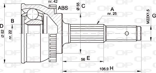 Open Parts CVJ5288.10 - Шарнірний комплект, ШРУС, приводний вал autozip.com.ua