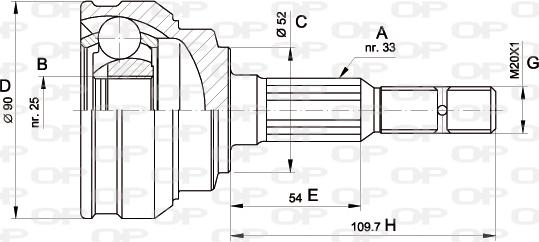 Open Parts CVJ5283.10 - Шарнірний комплект, ШРУС, приводний вал autozip.com.ua