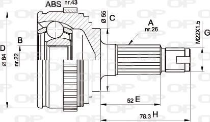 Open Parts CVJ5282.10 - Шарнірний комплект, ШРУС, приводний вал autozip.com.ua