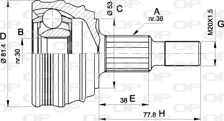 Open Parts CVJ5235.10 - Шарнірний комплект, ШРУС, приводний вал autozip.com.ua
