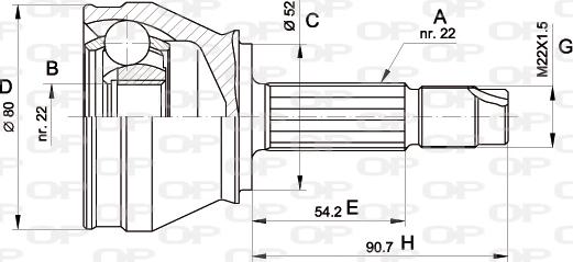 Open Parts CVJ5229.10 - Шарнірний комплект, ШРУС, приводний вал autozip.com.ua