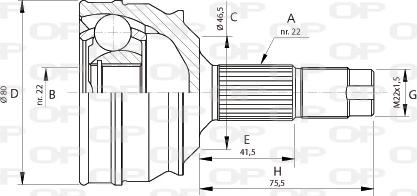 Open Parts CVJ5224.10 - Шарнірний комплект, ШРУС, приводний вал autozip.com.ua