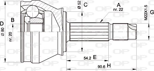 Open Parts CVJ5223.10 - Шарнірний комплект, ШРУС, приводний вал autozip.com.ua