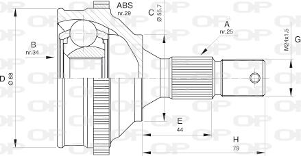 Open Parts CVJ5276.10 - Шарнірний комплект, ШРУС, приводний вал autozip.com.ua