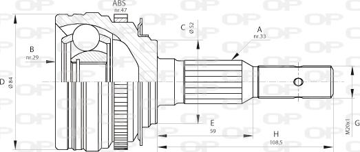 Open Parts CVJ5273.10 - Шарнірний комплект, ШРУС, приводний вал autozip.com.ua