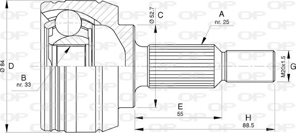 Open Parts CVJ5794.10 - Шарнірний комплект, ШРУС, приводний вал autozip.com.ua