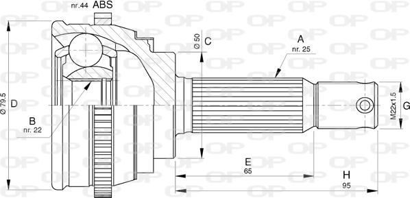 Open Parts CVJ5793.10 - Шарнірний комплект, ШРУС, приводний вал autozip.com.ua