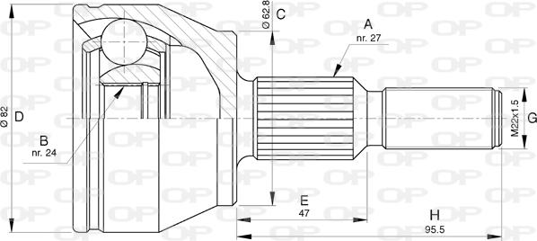 Open Parts CVJ5792.10 - Шарнірний комплект, ШРУС, приводний вал autozip.com.ua