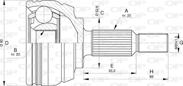 Open Parts CVJ5749.10 - Шарнірний комплект, ШРУС, приводний вал autozip.com.ua