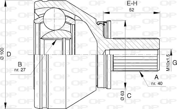 Open Parts CVJ5744.10 - Шарнірний комплект, ШРУС, приводний вал autozip.com.ua