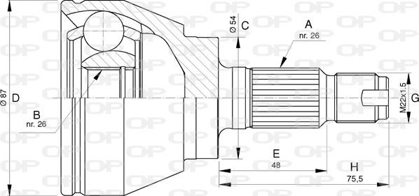 Open Parts CVJ5746.10 - Шарнірний комплект, ШРУС, приводний вал autozip.com.ua