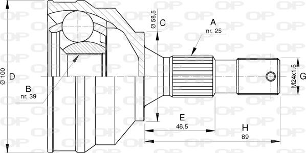 Open Parts CVJ5747.10 - Шарнірний комплект, ШРУС, приводний вал autozip.com.ua