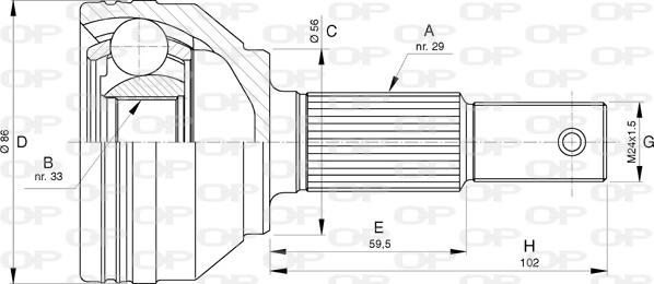 Open Parts CVJ5755.10 - Шарнірний комплект, ШРУС, приводний вал autozip.com.ua