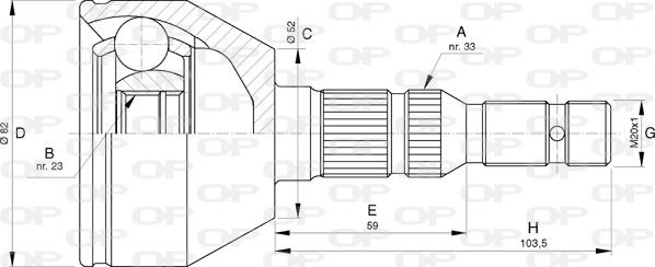 Open Parts CVJ5750.10 - Шарнірний комплект, ШРУС, приводний вал autozip.com.ua