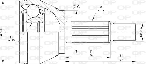 Open Parts CVJ5757.10 - Шарнірний комплект, ШРУС, приводний вал autozip.com.ua