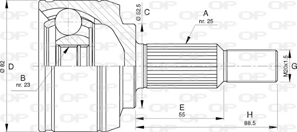 Open Parts CVJ5765.10 - Шарнірний комплект, ШРУС, приводний вал autozip.com.ua