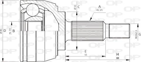 Open Parts CVJ5705.10 - Шарнірний комплект, ШРУС, приводний вал autozip.com.ua