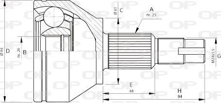 Open Parts CVJ5706.10 - Шарнірний комплект, ШРУС, приводний вал autozip.com.ua