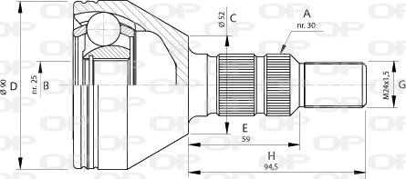 Open Parts CVJ5701.10 - Шарнірний комплект, ШРУС, приводний вал autozip.com.ua