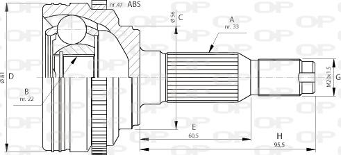 Open Parts CVJ5711.10 - Шарнірний комплект, ШРУС, приводний вал autozip.com.ua