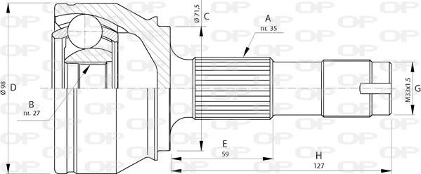 Open Parts CVJ5718.10 - Шарнірний комплект, ШРУС, приводний вал autozip.com.ua