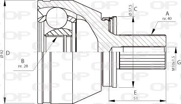 Open Parts CVJ5713.10 - Шарнірний комплект, ШРУС, приводний вал autozip.com.ua