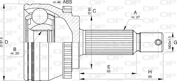 Open Parts CVJ5786.10 - Шарнірний комплект, ШРУС, приводний вал autozip.com.ua