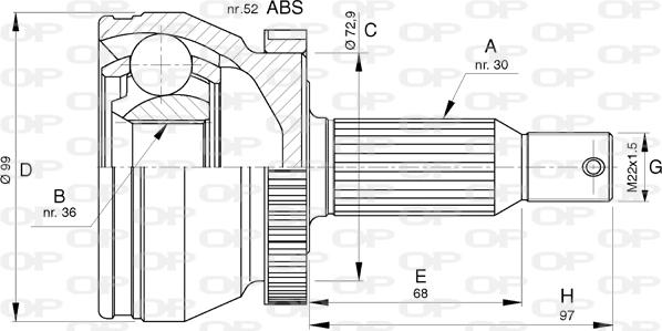 Open Parts CVJ5788.10 - Шарнірний комплект, ШРУС, приводний вал autozip.com.ua