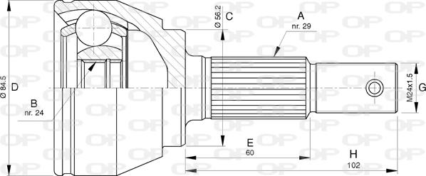 Open Parts CVJ5787.10 - Шарнірний комплект, ШРУС, приводний вал autozip.com.ua