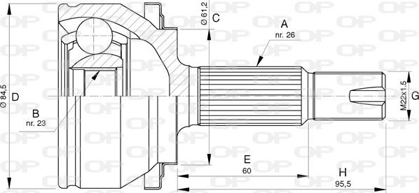 Open Parts CVJ5739.10 - Шарнірний комплект, ШРУС, приводний вал autozip.com.ua