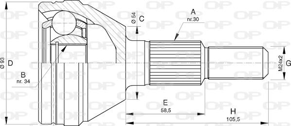 Open Parts CVJ5737.10 - Шарнірний комплект, ШРУС, приводний вал autozip.com.ua
