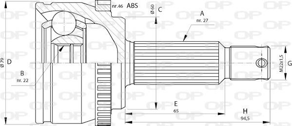 Open Parts CVJ5725.10 - Шарнірний комплект, ШРУС, приводний вал autozip.com.ua