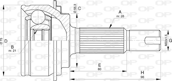 Open Parts CVJ5771.10 - Шарнірний комплект, ШРУС, приводний вал autozip.com.ua